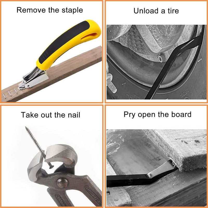 Sunxeke 3Pcs Heavy Duty Upholstery and Construction Staple Remover with Tack Puller Tool, Nail Puller, Carpet Remover, for Removing All Kinds of Staples - Image 5